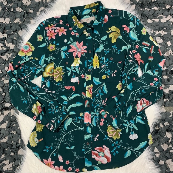 Ann Taylor LOFT  floral button down - Picture 1 of 3